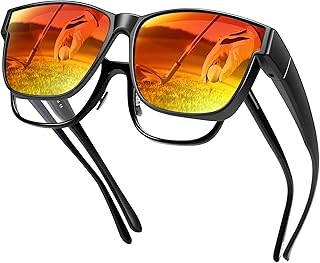 Polarized Sunglasses Fit Over Glasses for Men Women, Oversized Square Shades UV400 Protection
