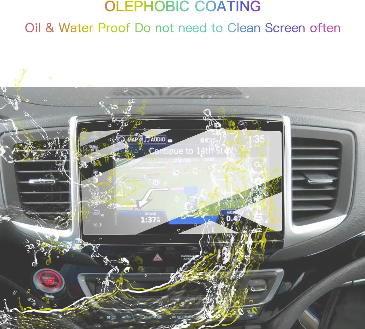 SKTU Screen Protector Foils for 2016-2018 Pilot Passort 2016-2020 Ridgeline Navigation Display Hond a Pilot Accessories 9H Hardness Anti-Explosion & Scratch HD Clear GPS LCD Touch 2016 2017 2018 Hond a Pilot Screen Protector (2016-2018 Pilot)