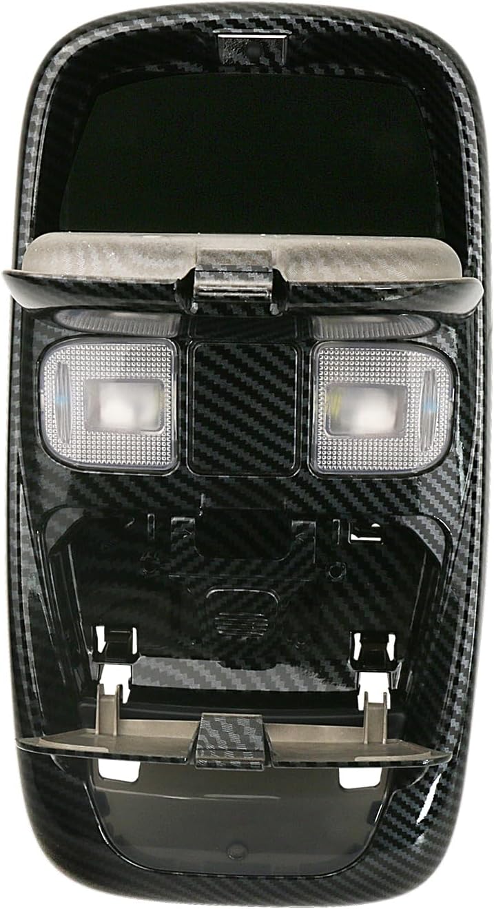 TQPONLY LED Overhead Console Dome Map Light Lamp,For Dodge Ram 1500 1999-2001, Ram 2500 3500 1999-2002 Truck Interior Cab Lights Storage Assembly (Carbon Fiber)