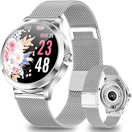 ANMI Smartwatch Donna, IP68 ImpermeabileFitness Tracker Donna,Gestione del  Ciclo Femminile Cardiofrequenzimetro Monitor della Pressione sanguigna  Monitor del Sonno Orologio da Polso da Donna(Argento) : Amazon.it:  Elettronica
