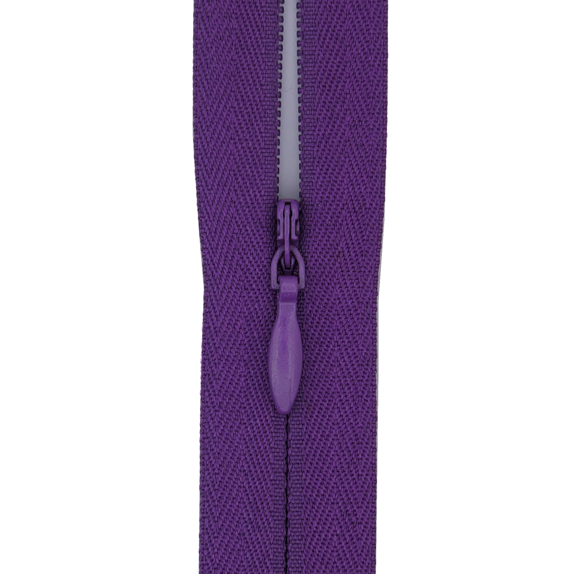 #3 Invisible Zips, 1 Pack, 18 Inch, Amethyst Purple