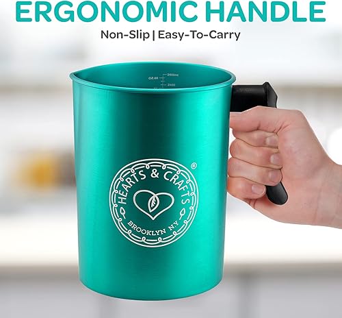 Miniatura 10 de Hearts & Crafts Macetas de velas, jarra de aluminio para vertir velas de 64 onzas, olla para hacer velas para cera derretida de 4 libras, color