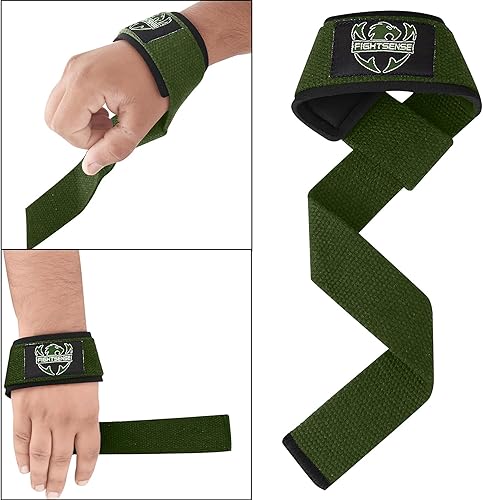 Miniatura 6 de FIGHTSENSE Correas de levantamiento para levantamiento de pesas, correas de muñeca de gimnasio para hombres y mujeres, correas de neopreno