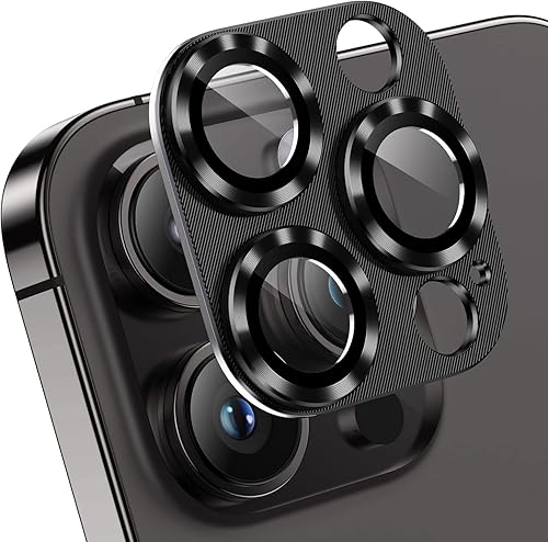 Miniatura 10 de Korecase Paquete de 2 para iPhone 14 Pro14 Pro Max, película de cubierta de cámara de vidrio templado de metal, fuerte adherencia, dureza 9H,