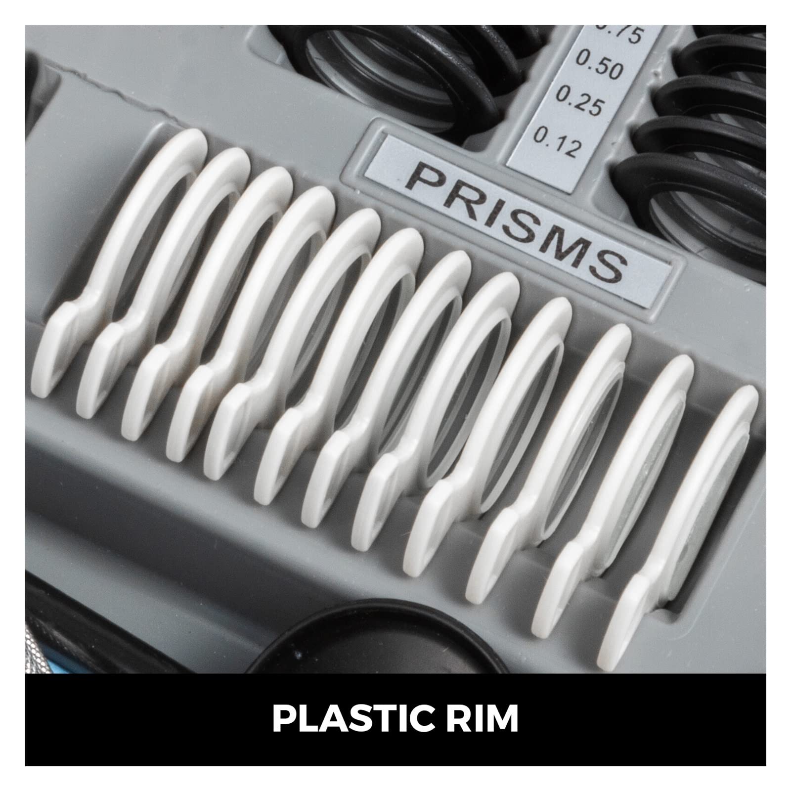 266 pièces Kit de lentilles d'essai en Plastique lentille en Plastique Optique équipement d'optométrie Accessoires de Protection des Yeux en Aluminium avec Mallette de Rangement