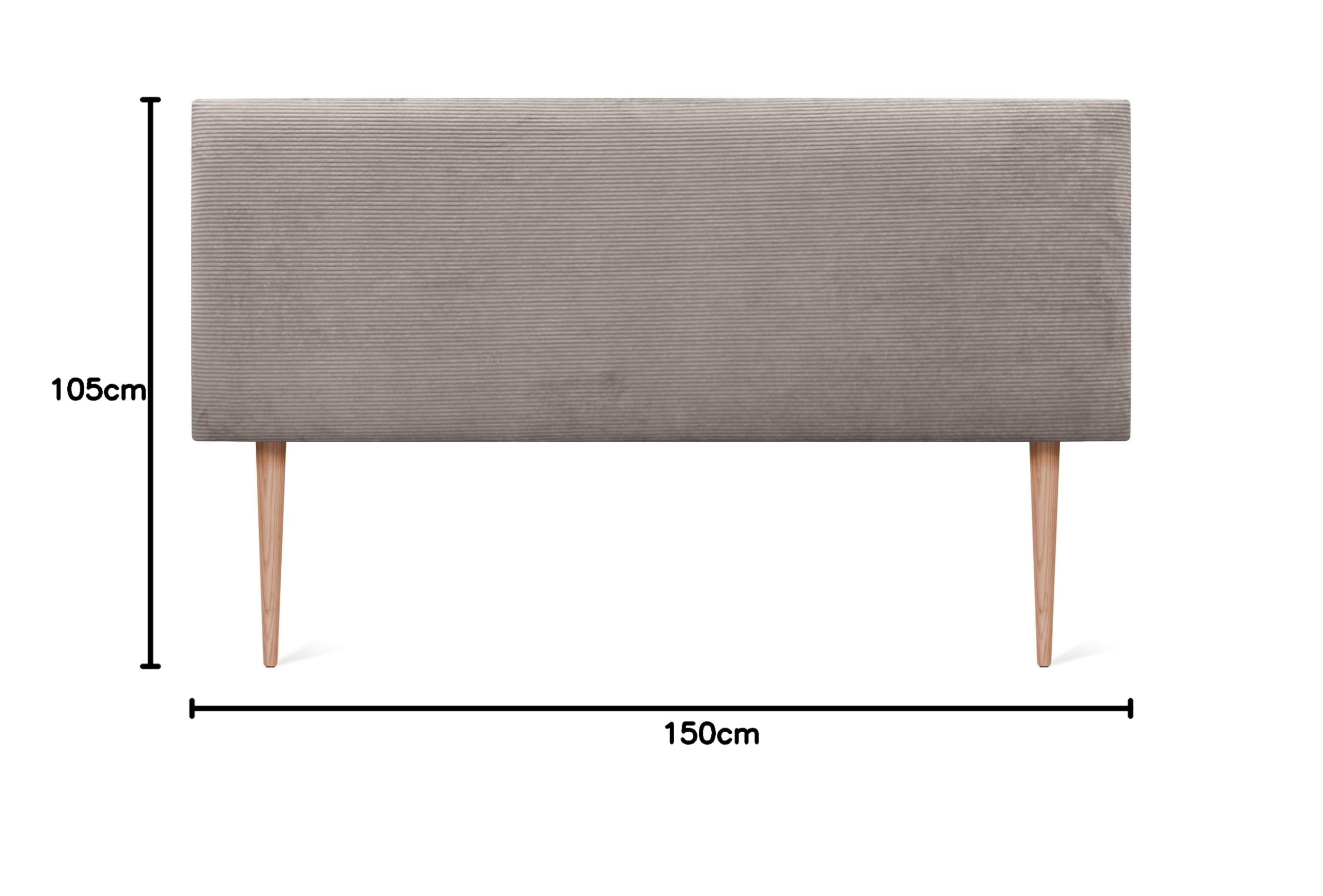 DHOME Kopfteil aus einfarbigem Cord mit Beinen hohe Qualität modernes gepolstertes Kopfteil Luxus-Bett gepolstertes Schlafzimmer (Braun, 150 cm)
