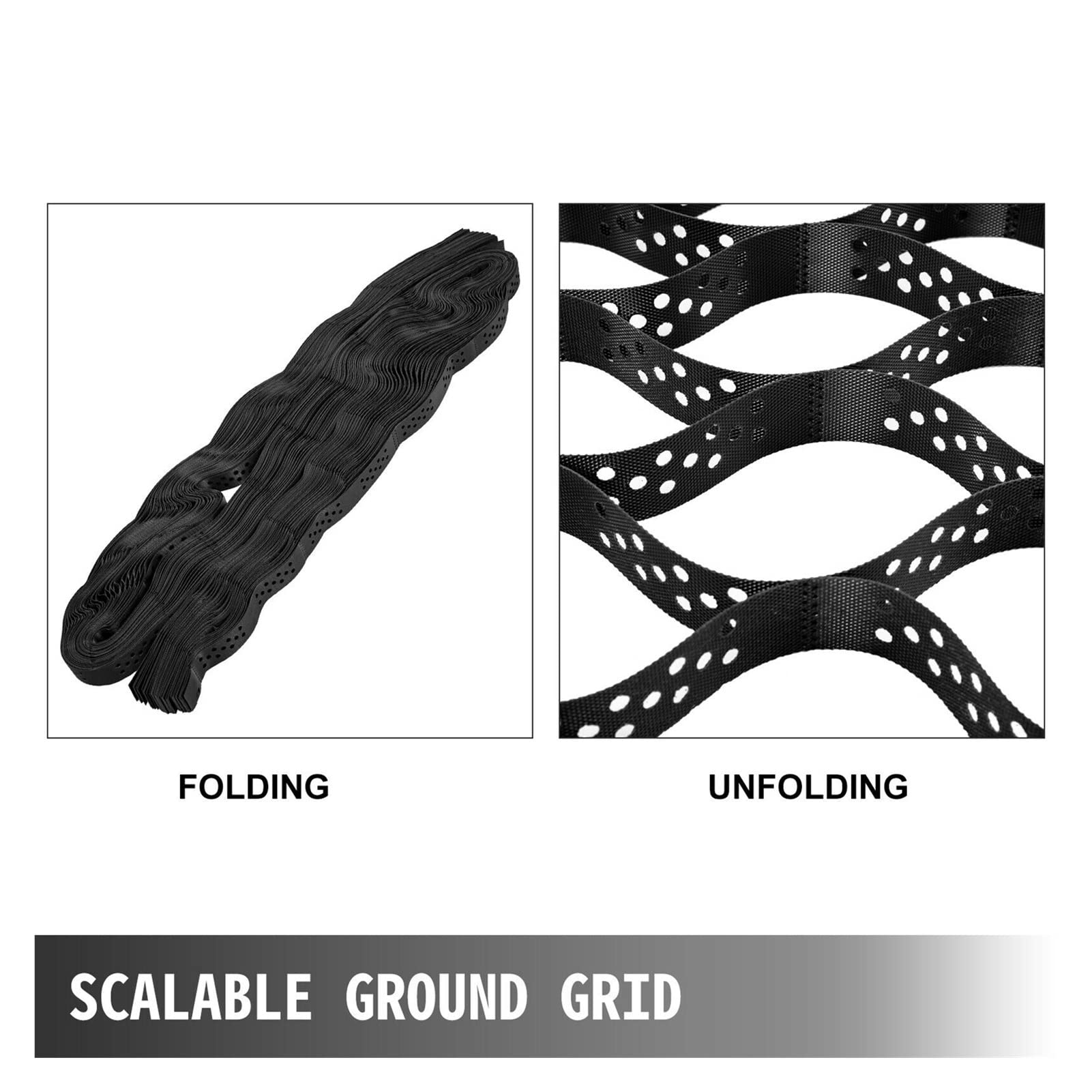 Siatka gruntowa HDPE 2 W grubej stabilizacji 1885 Lbs Na m2 wytrzymałość na rozciąganie żwirowe podjazdy ogrodowe 9x17 stóp Narzędzia ogrodowe