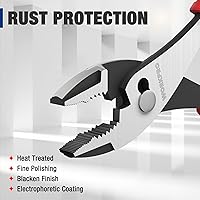 Vista 3 de WORKPRO Herramienta de alicates de junta deslizante de 6 pulgadas, agarre suave grande, acabado para prevención de óxido, mandíbula dentada de 3