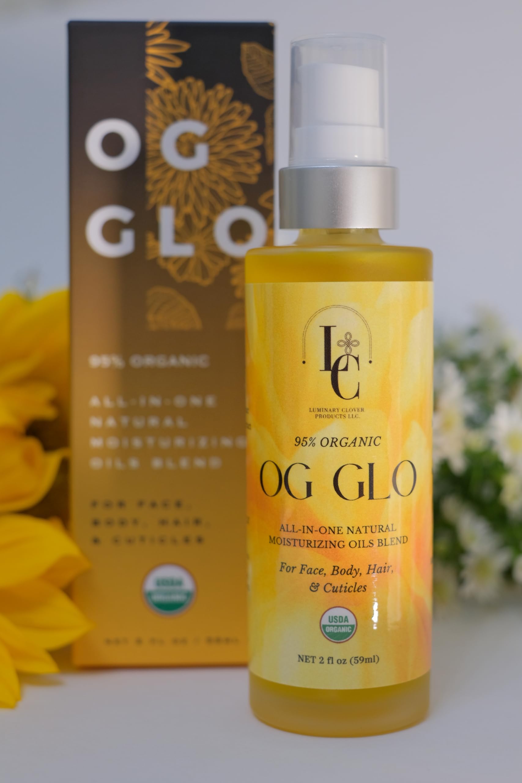 OG GLO ALLINONE CERTIFIED USDA ORGANIC MOISTURIZING OILS BLEND, 2.0oz Natural