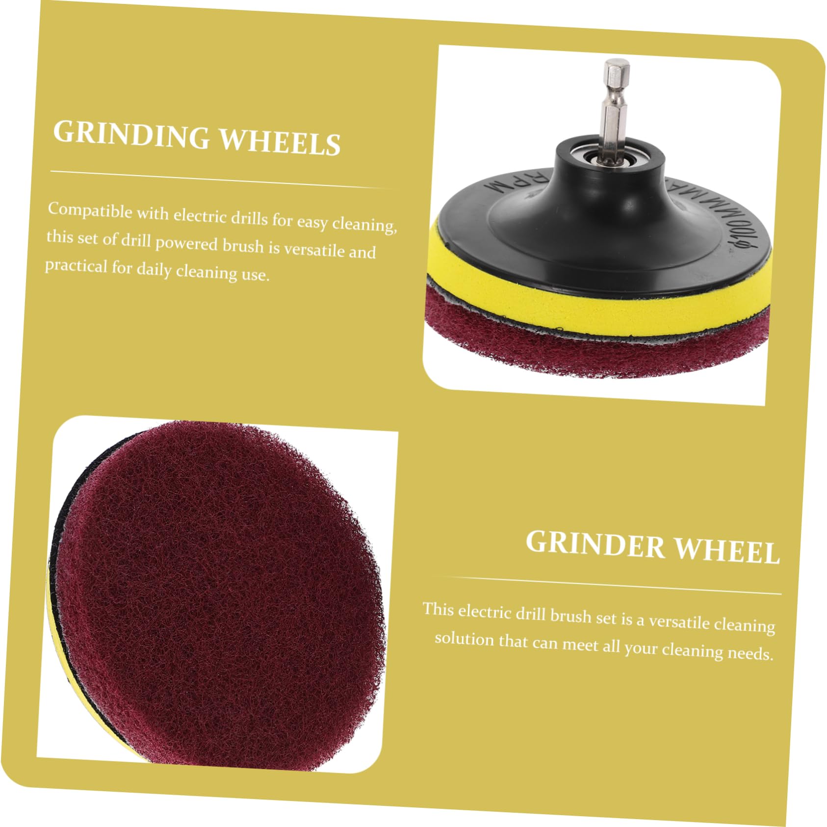 HEALEEP Electric Drill Brush for Cars Tiles 7-in-1 Cleaning Kit Scrubbing Pad Brush Attachment