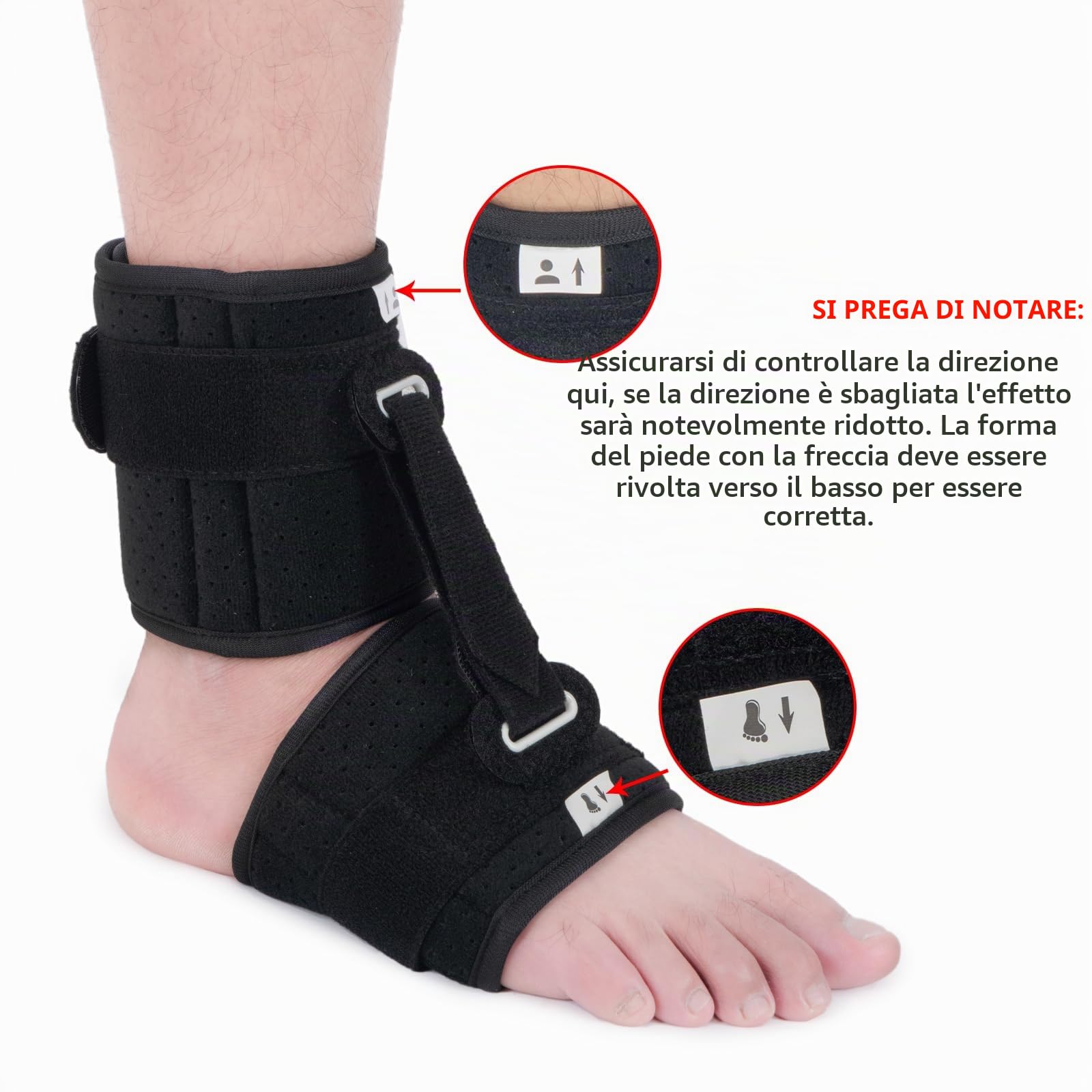 Foot Up AFO,Supporto regolabile per l'ortesi della caviglia per uomini e donne e bambini, migliora l'andatura camminata, il tendine d'Achille, l'ictus e il sollievo dal dolore,piede sinistro e destro