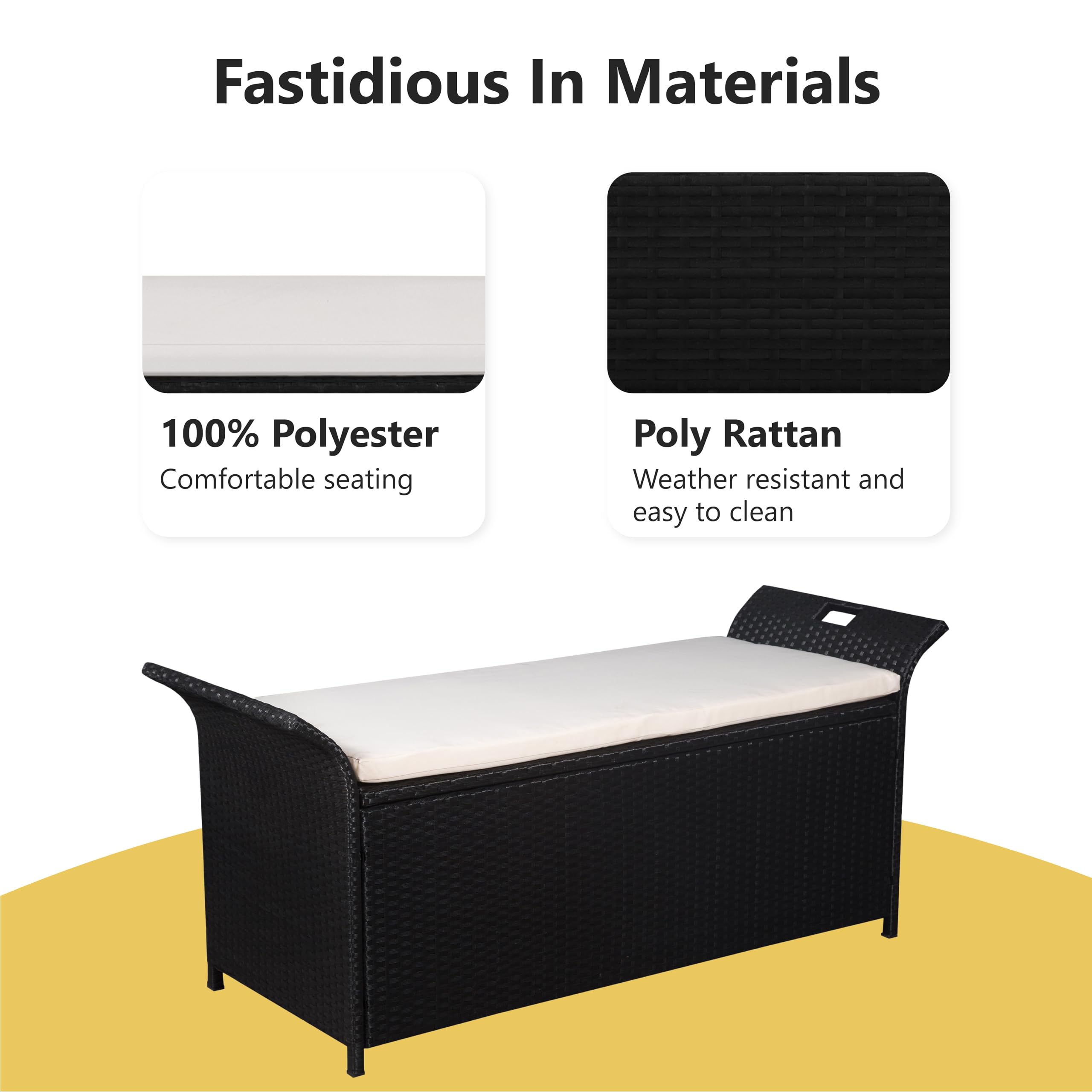 vidaXL Gartenbank Poly Rattan Bank Sitzbank Kissenbox Auflagenbox Gartentruhe