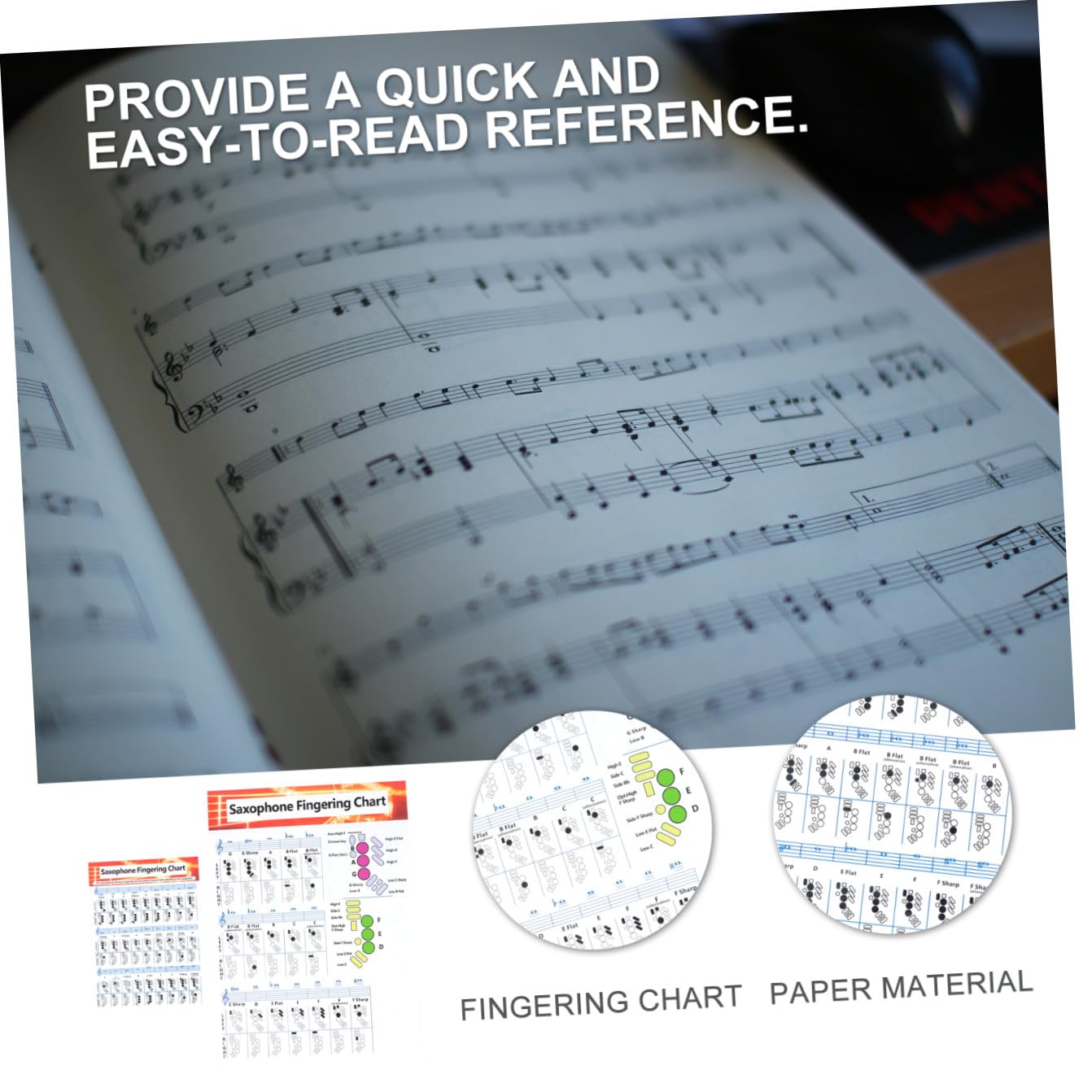 ifundom 4pezzi Poster Per Saxofono Con Accordi e Diagrammi Per Principianti Carta Patinata Resistente e Chiara Per Studio e Pratica Musicale