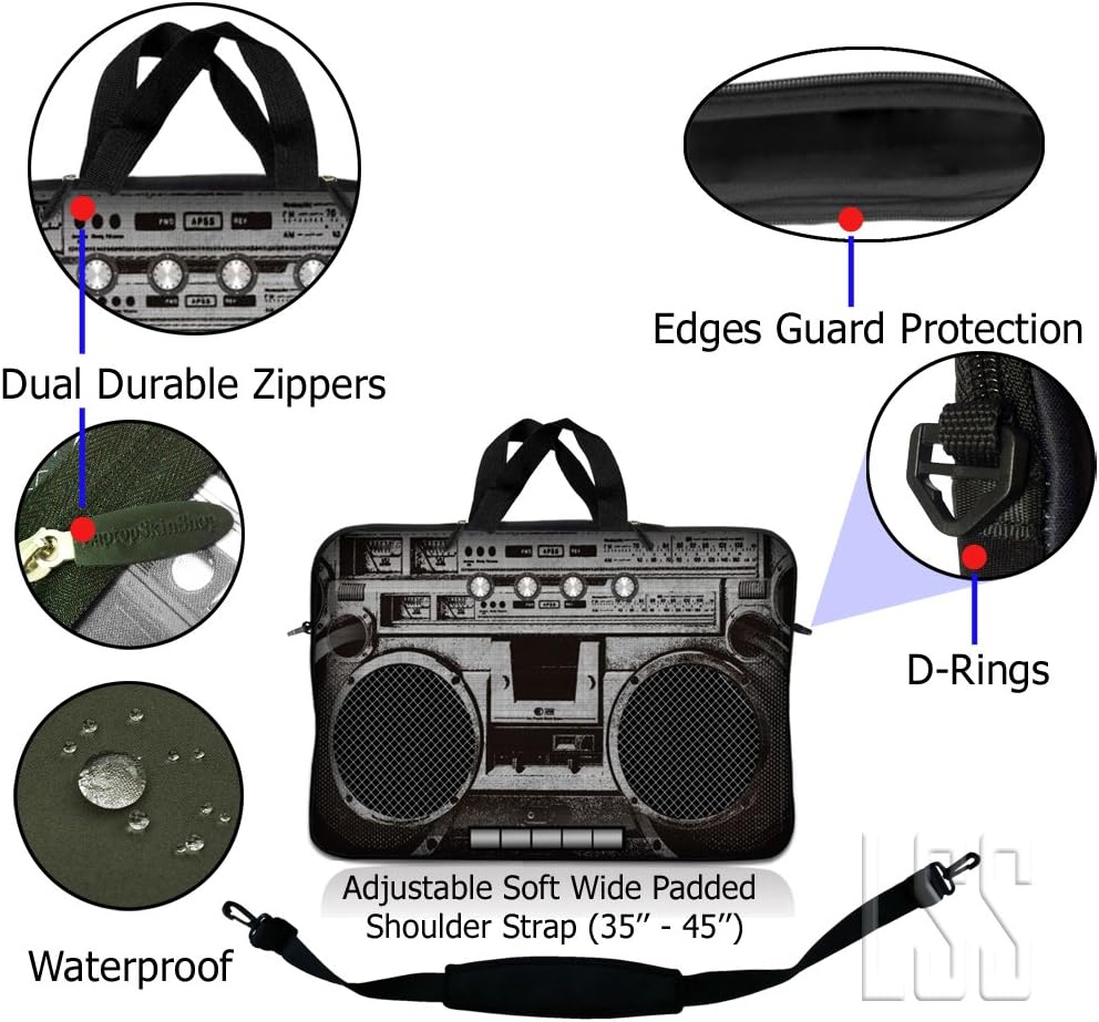 Laptop Skin Shop Neoprene Laptop Sleeve Bag Carrying Case with Handle and Adjustable Shoulder Strap Parent 2