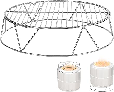 REDCAMP Campfire Grill Grate Top Shield for Solo Stove Bonfire 19.5 Fire Pit, Stainless Steel Fire Pit Stand and Grill Cooking Grate,Round Cooking Grill Grate for Outdoor BBQ Campfire Picnic Party