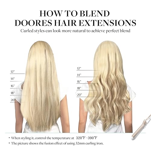 Miniatura 5 de DOORES Extensiones de cabello humano con alambre, rubio platino, 3.43 oz, 16 pulgadas, extensiones de cabello humano real, alambre transparente,