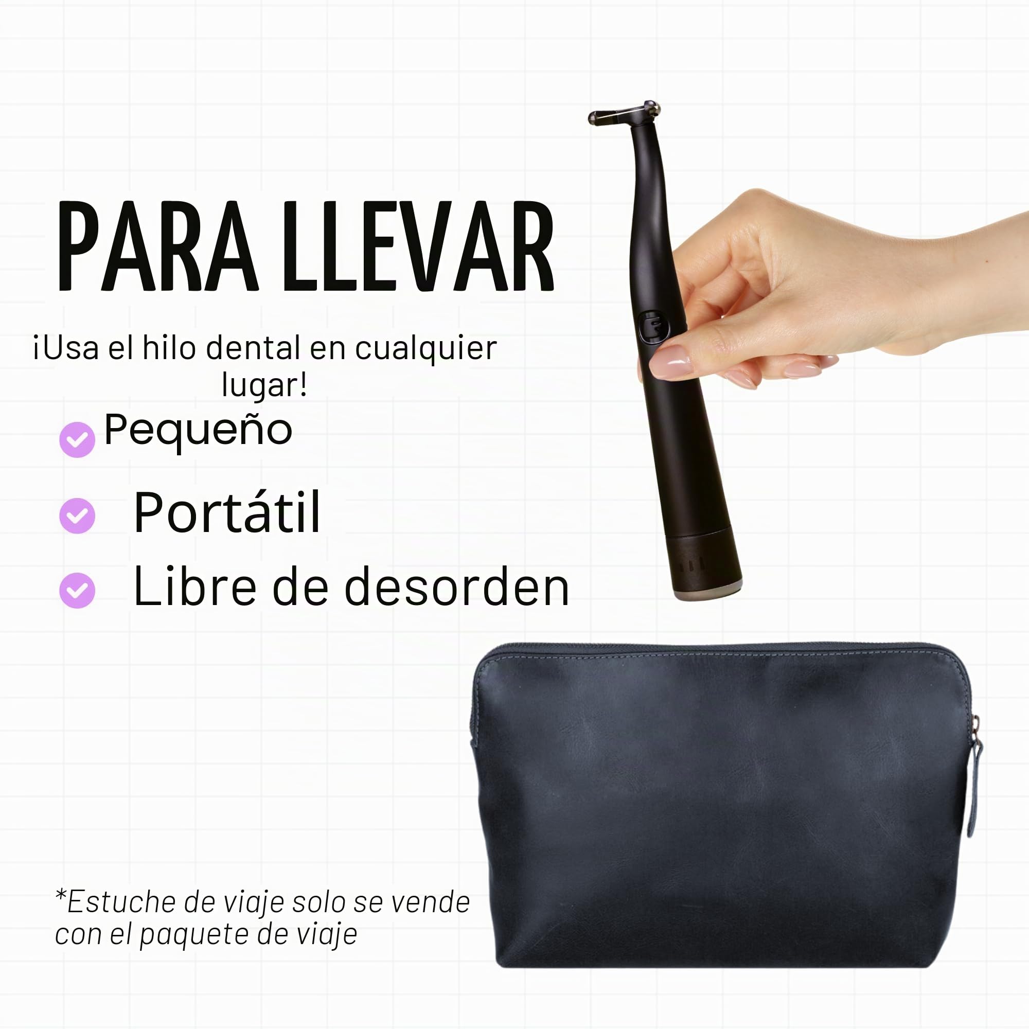 FLAUS Hilo dental eléctrico (deslizamiento suave) – Shark Tank + Lista de Oprah – Alternativa al hilo dental – Removedor de placa dental para adultos – Fácil vibración Power Flossing – Goma de mascar