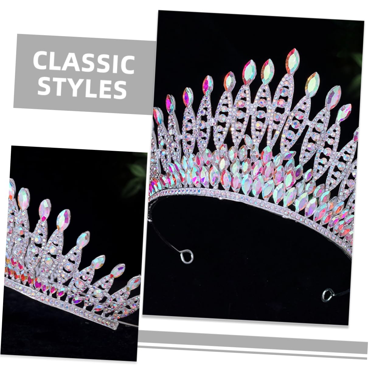 Diadema Corona con Cristalli, Lega di Zinco, Cerchietto Donna | Danza e Compleanno, Design Ricercato, Applicazione Multiuso, Stile Semplice e Distintivo