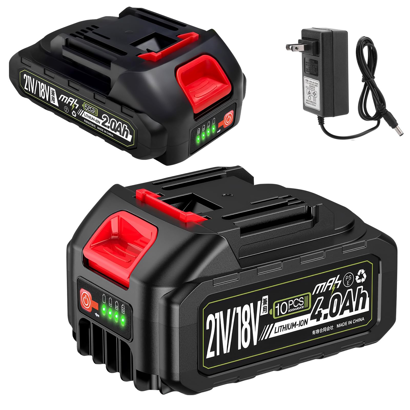 Amazon.co.jp: mAh 21V/18V マキタ 互換 バッテリー 2個セット 4.0Ah