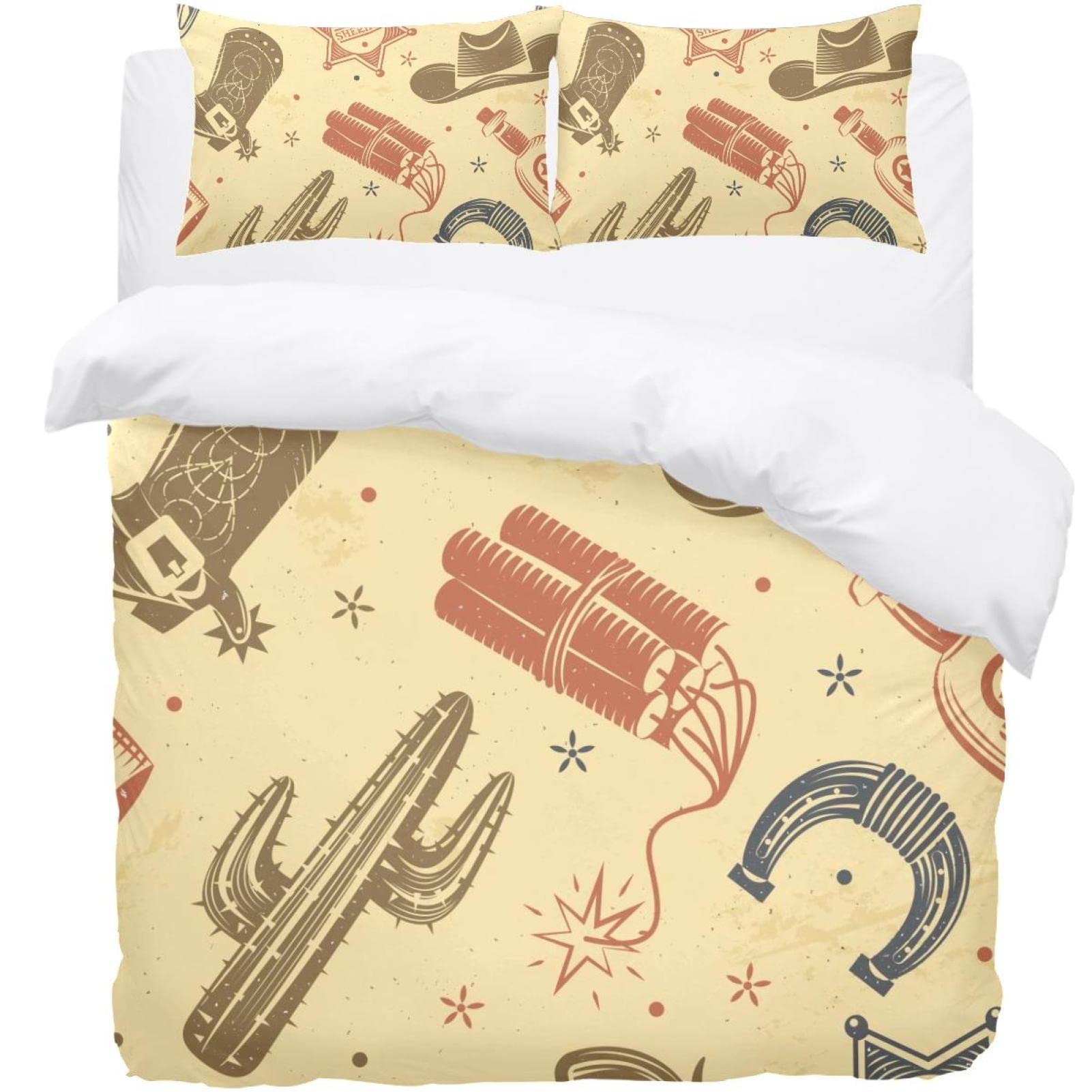 Parure de lit simple cowboy 3 pièces avec housse de couette pour créer un décor déco de chambre