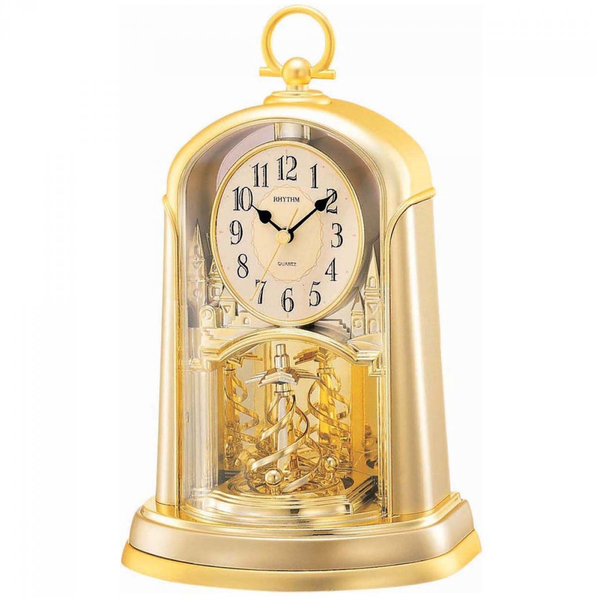 Rhythm 4Sg713Wr18 Contemporary Motion Table Clock - Gold