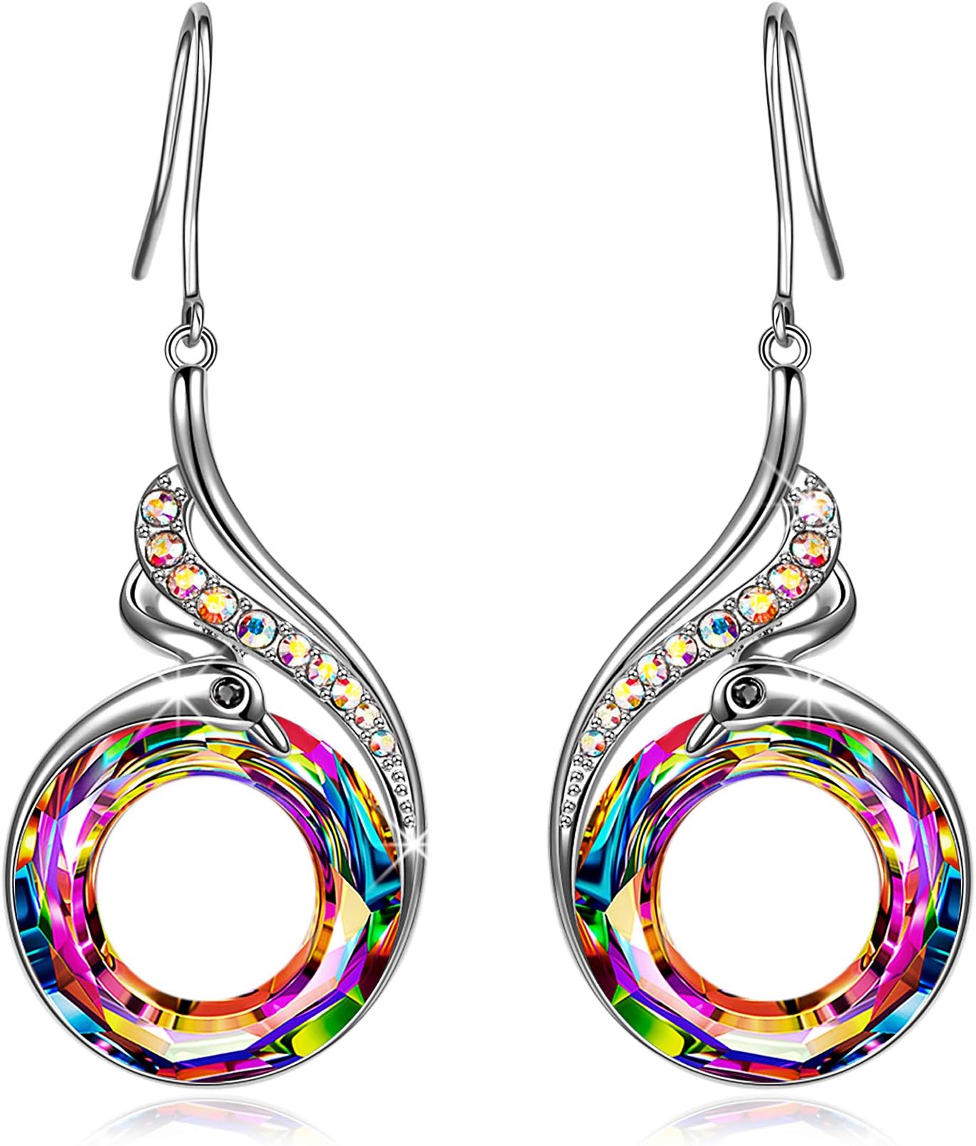 Kate Lynn Earrings for Women Nirvana of Phoenix Dangle Made with Crystals from Austria, Graduation Birthday Gift with Jewelry Box 1.1" 0.6", Symbol of Luck and Renewal