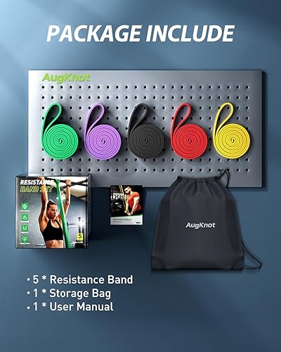 Miniatura 8 de Bandas de resistencia para entrenar Juego de bandas de ejercicio de 5 niveles - Asistencia para dominadas de silicona elástica - Terapia