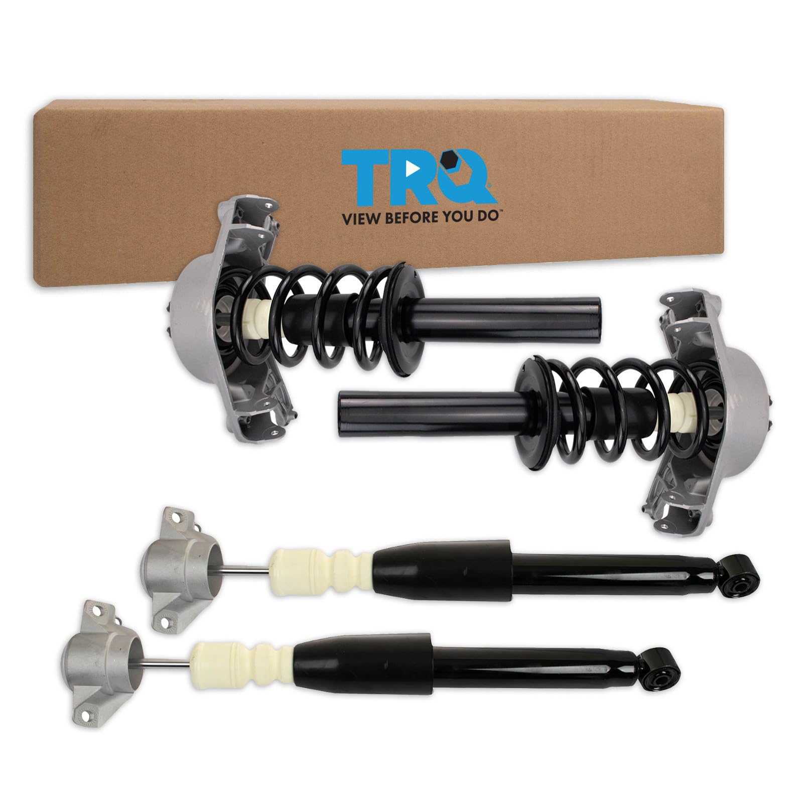 TRQ Front and Rear Complete Strut Assembly &amp; Shock Absorber Kit Complete Strut &amp; Coil Spring Assembly Compatible with 2009-2017 Audi Q5