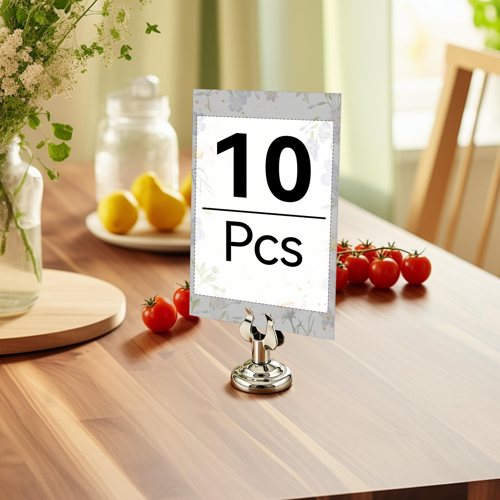 Porta del numero di tavolino per piccolo tavolo da 10 pezzi da 4 cm, supporto clip arpa in acciaio in acciaio/tavolo supporto tabletop stand matrimonio ristorante