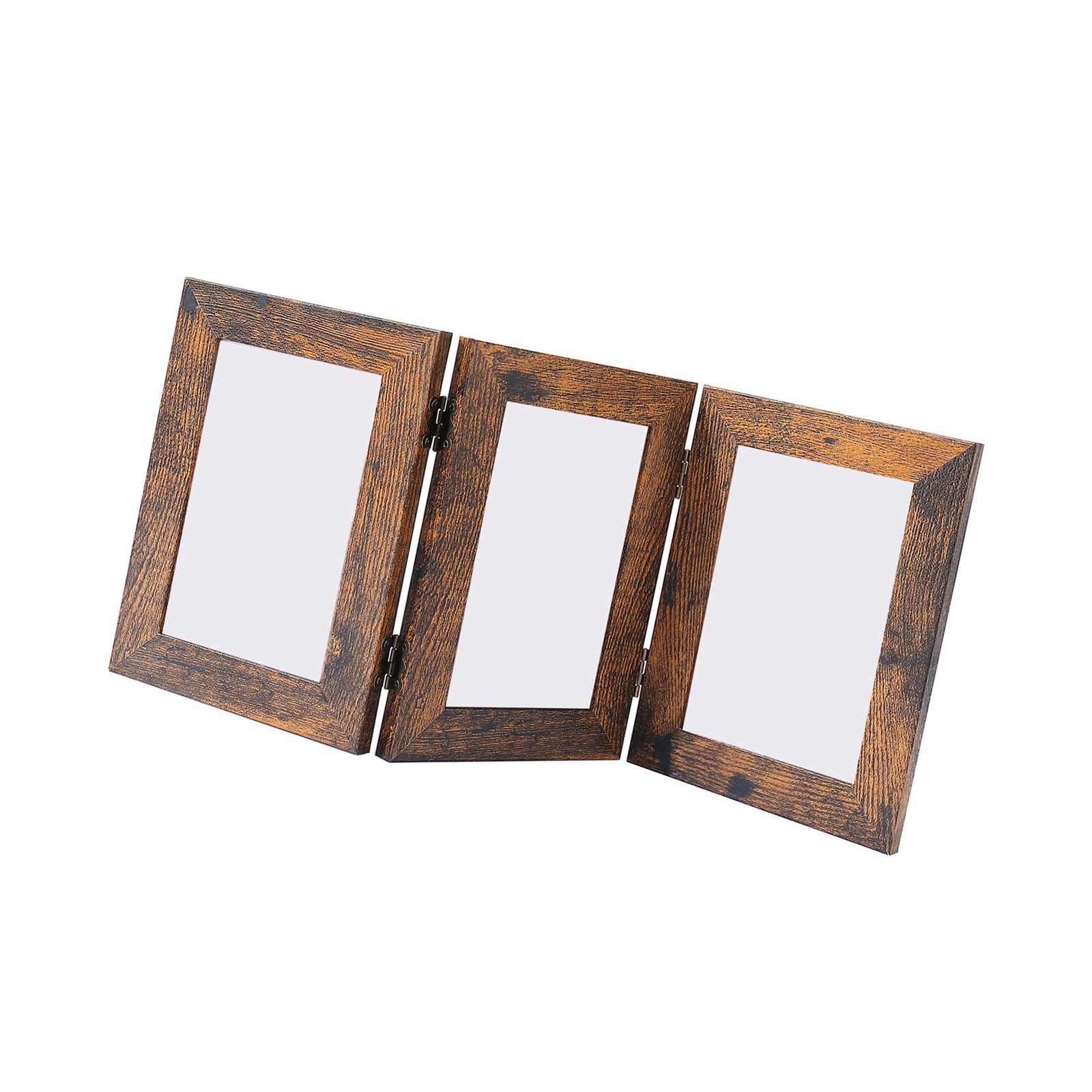 Nucelit Vertical 3 Panel Oaken Frame for Creative Family Photo Arrangements Existing Room Deck Wooden Worktop Photo Holder