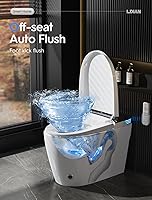 Vista 3 de LDian Inodoro inteligente sin tanque con bidé integrado, asiento de inodoro de bidé de una pieza, descarga automática, apertura automática y cierre