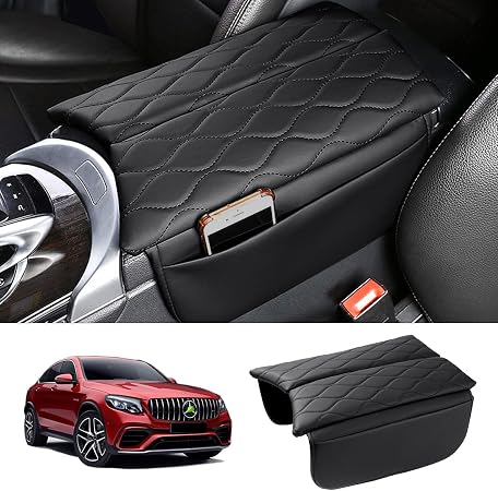 Front Center Console Cover For Mercedes-Benz C-Class & GLC (2015-2020) - Chrome Silver