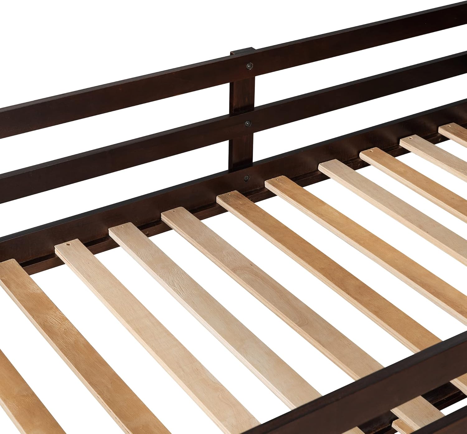 Harper & Bright Designs Bunk Bed with Trundle and Drawers, Twin Over Twin Bunk Bed with Staircase, Wood Bunk Beds Frame with High Length Guardrail for Kids Teens Adults, Espresso