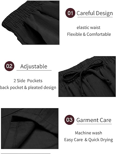 Miniatura 5 de COOFANDY Conjunto de 2 piezas de lino para hombre, camiseta Henley de manga corta y pantalones cortos de verano para la playa y yoga, Negro -