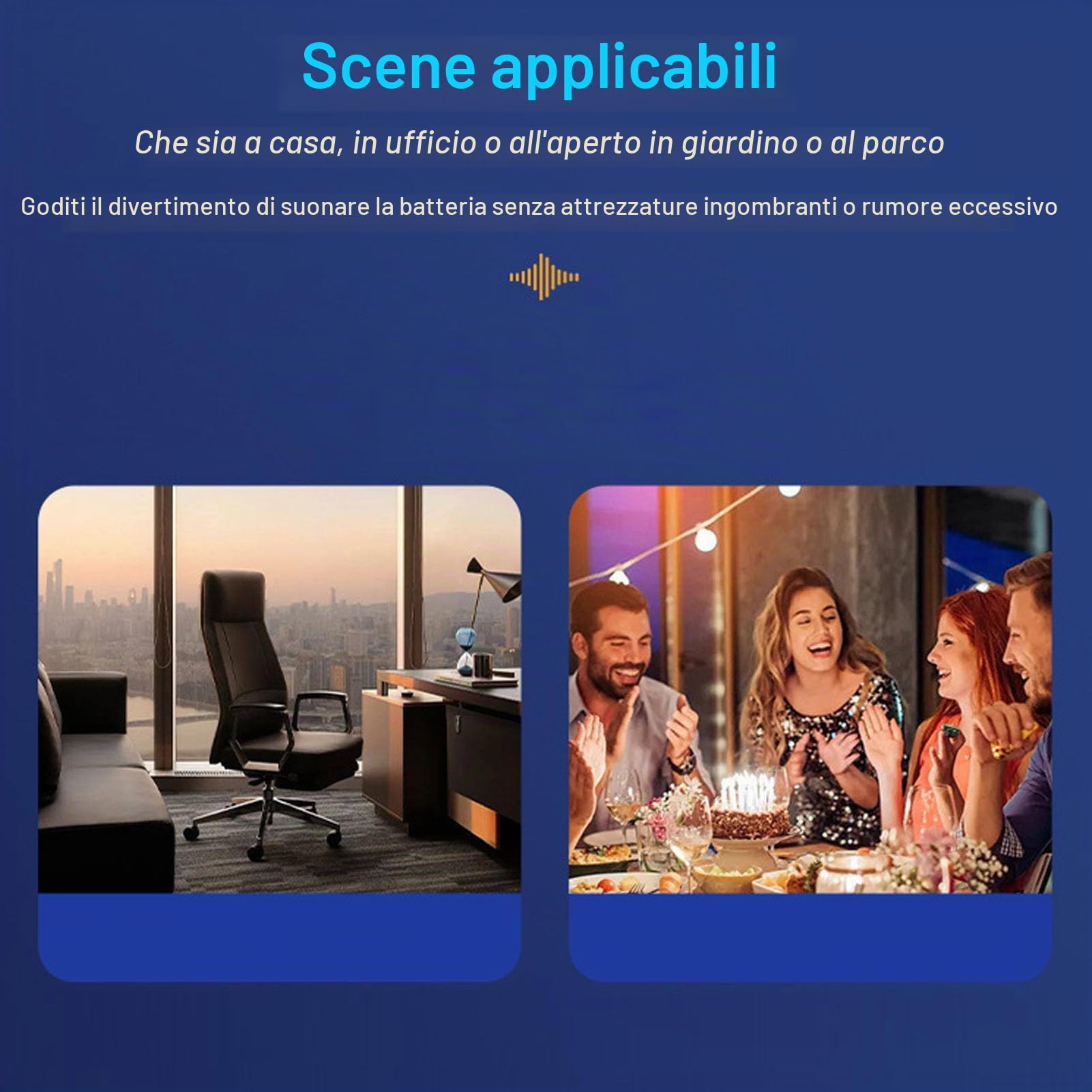 Set di Batteria Ad Aria Virtuale, Bacchette Elettriche con Rilevamento del Movimento 3D Bacchette Ad Aria con Pedali, Kit di Batteria Portatile per Adulti e Bambini Principianti