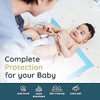 Vista 6 de Reli. Cambiadores desechables para bebé (paquete de 55) Cambiadores de pañales desechables, 13 x 18 pulgadas Forros superabsorbentes, a prueba
