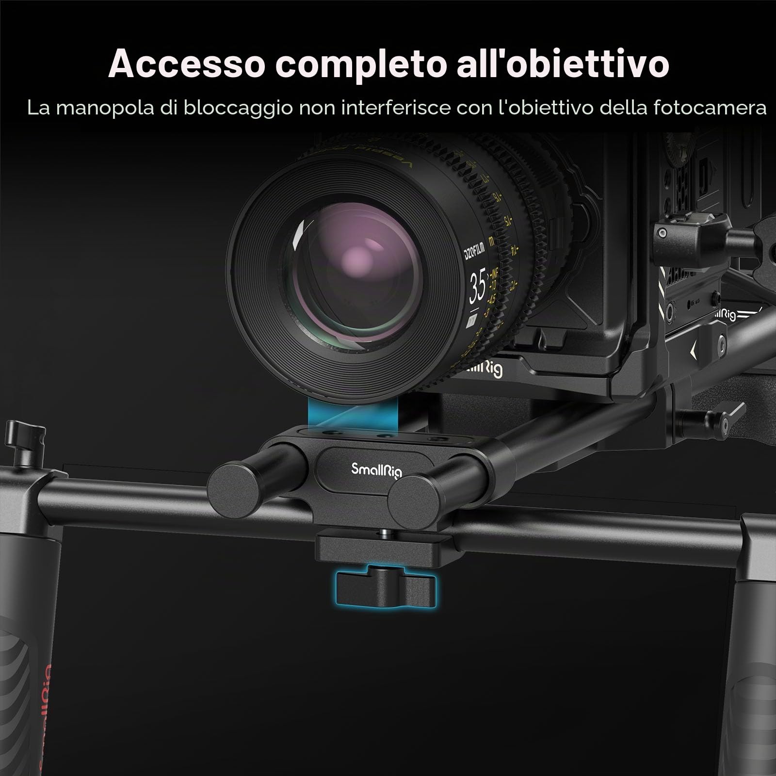 SMALLRIG Kit di supporto universale da spalla per fotocamera, 40 cm, asta di supporto da 15 mm, stabilizzatore per fotocamera DSLR, per filmmaking - 2896C