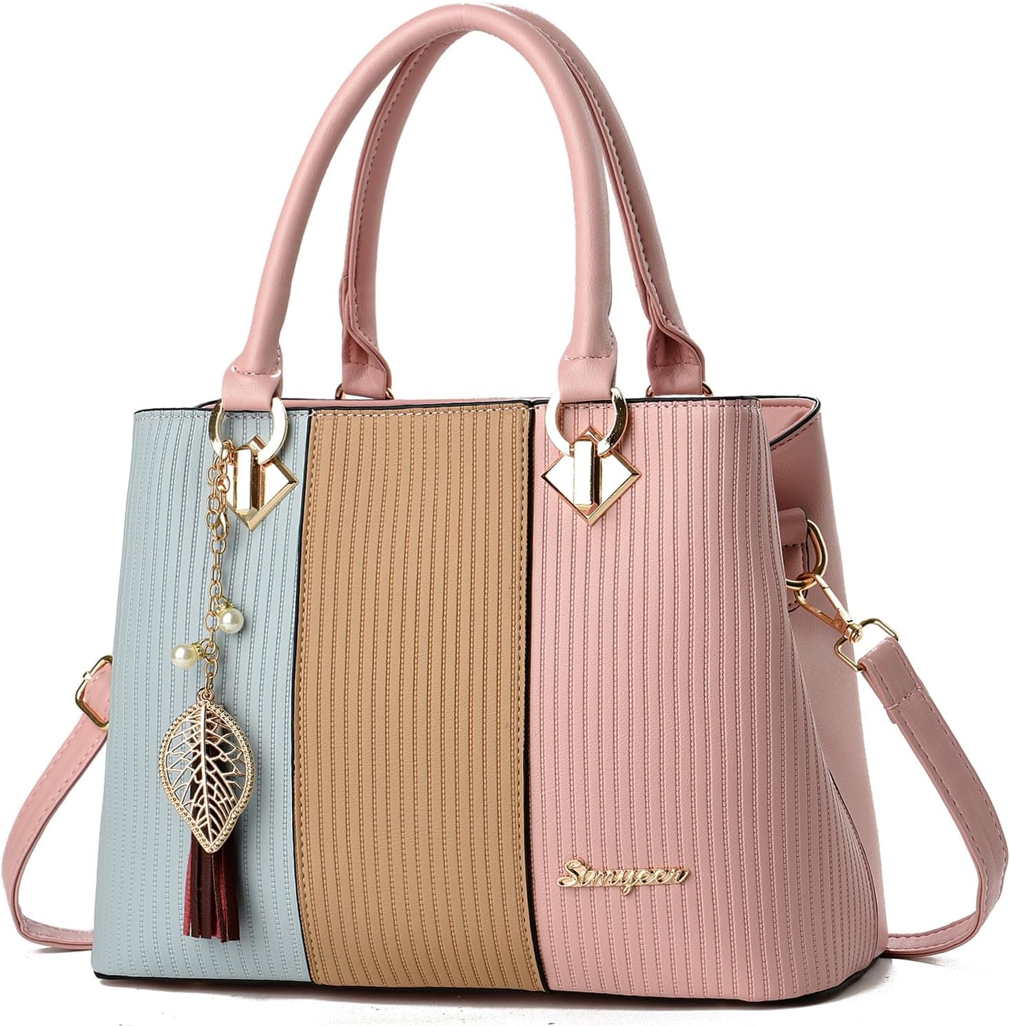 Purses and Handbags for Women Leather Tote Shoulder Bag Medium Satchel Purse Top Handle Bags for Ladies