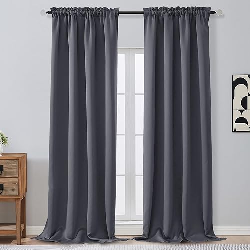 Miniatura 189 de OVZME Cortinas opacas turquesa para tratamiento de ventanas pequeñas, cortinas cortas con bloqueo de luz para ventana de cocina sobre el fregadero,