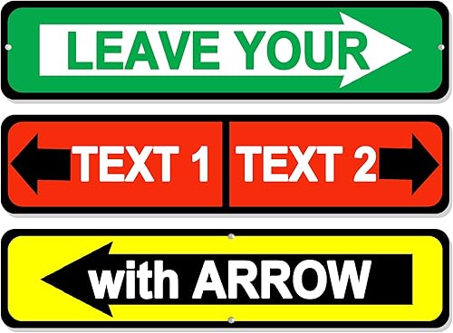 Letrero de calle personalizado con flecha de 20 x 6 pulgadas, letrero de flecha personalizado de metal para direcciones, letrero de flecha disponible en Yaxa Colombia