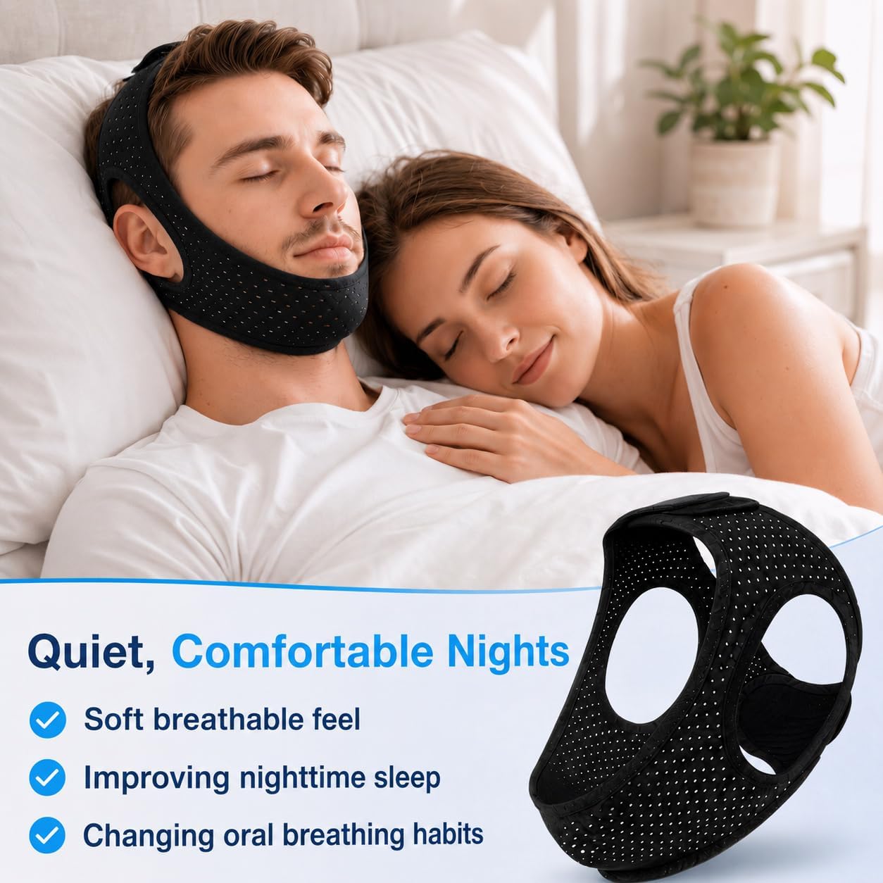 Chin Strap for CPAP Users for Sleeping - Effective Prevention Snoring