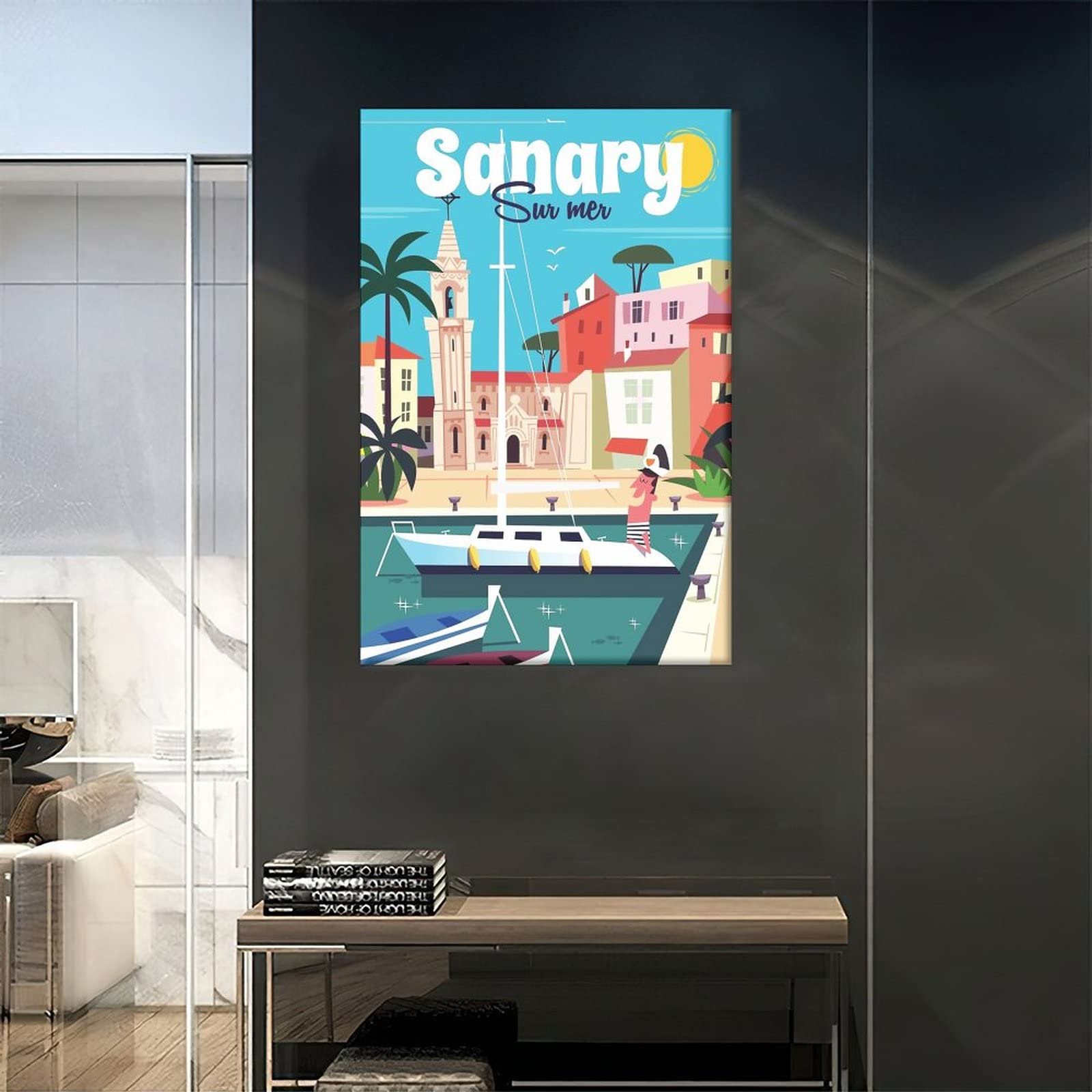 Poster Vintage Sanary-sur-Mer France - Impression Sur Toile, Décoration Murale Marine Et Bateaux - 11