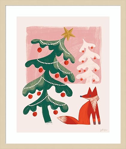 Amanti Art Framed Wall Art Print 25x21 Retro Holiday III by Janelle Penner, Holidays Wall Art, Whimsical Decor, Medium Poster Painting Artwork for