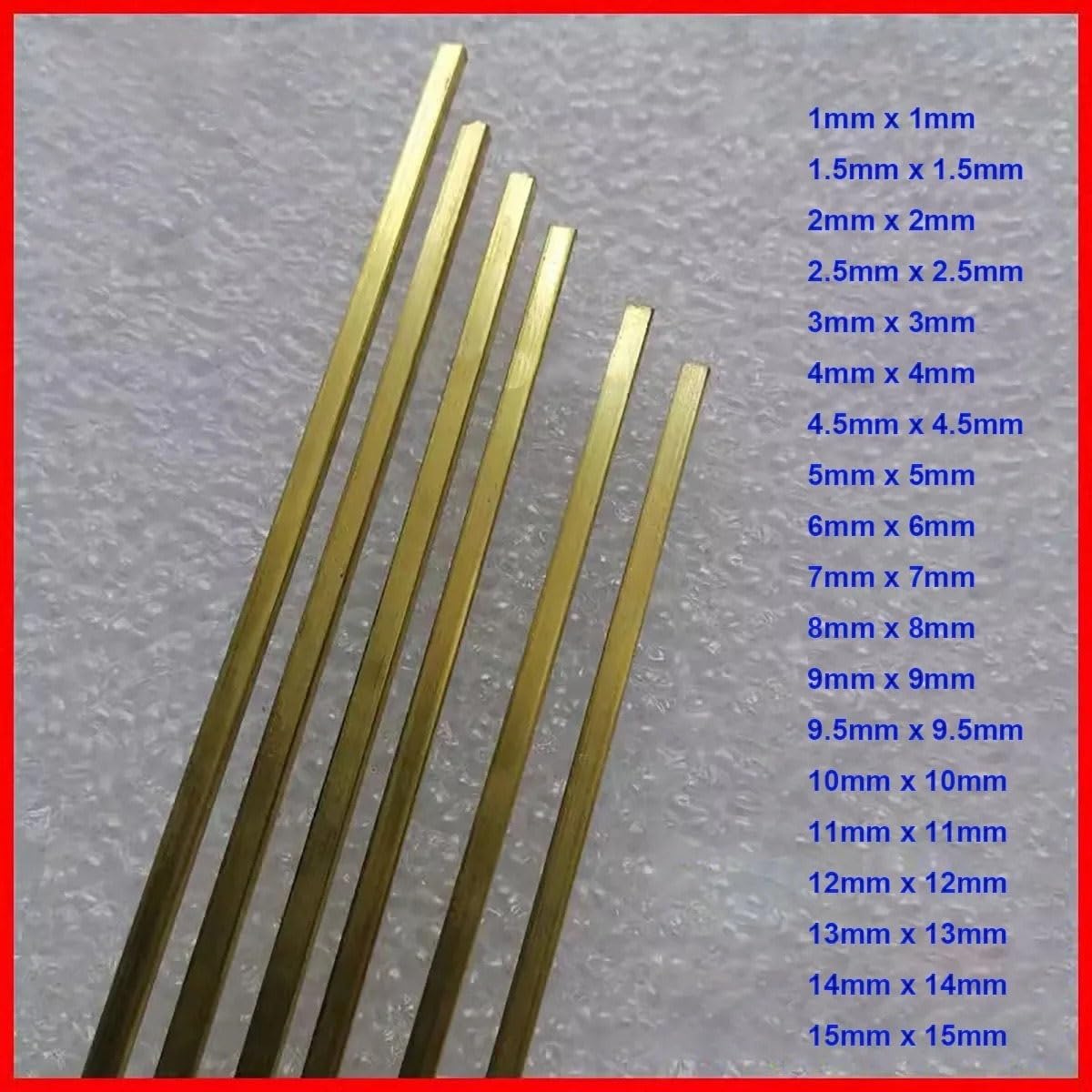 Barre carrée en laiton, tige fine, barre solide, 11 mm, 12 mm, 13 mm, 14 mm, 15 mm, longueur 500 mm Résistance(12x12x500mm)