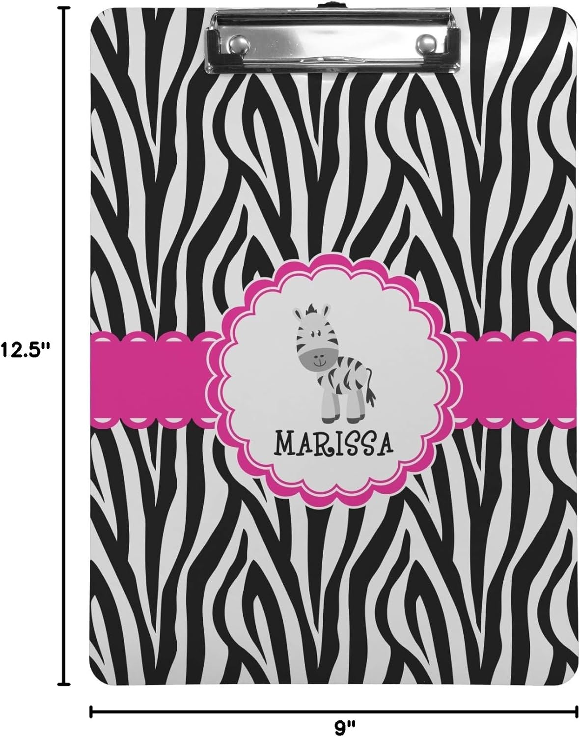 Personalized Zebra Clipboard (Letter Size)