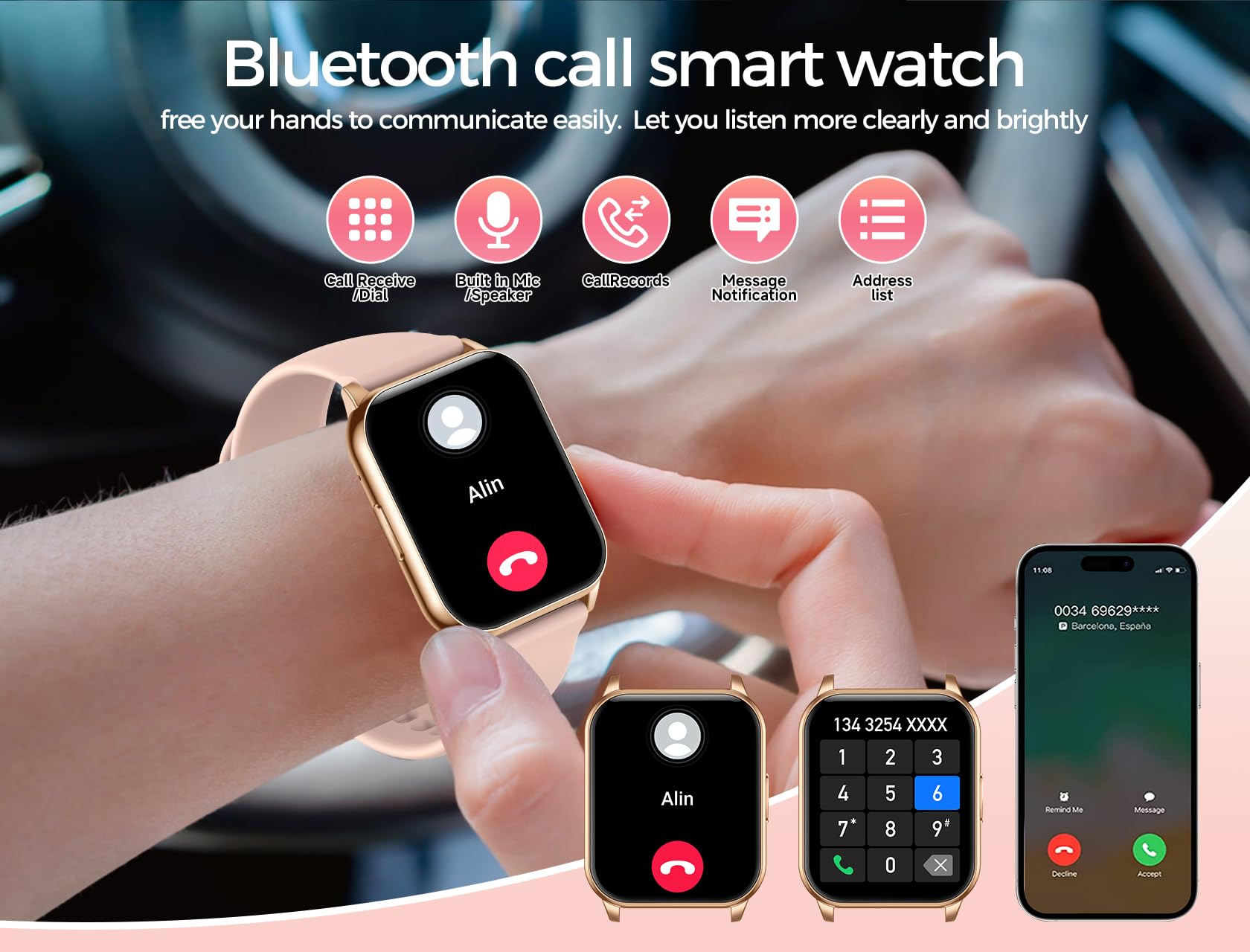 Produktbild von KIPTUMTEK Smartwatch Für Damen: Fitness-Tracker Mit Gesundheitsüberwachung, Schlafanalyse, Sportmodi & Anruf-Funktion