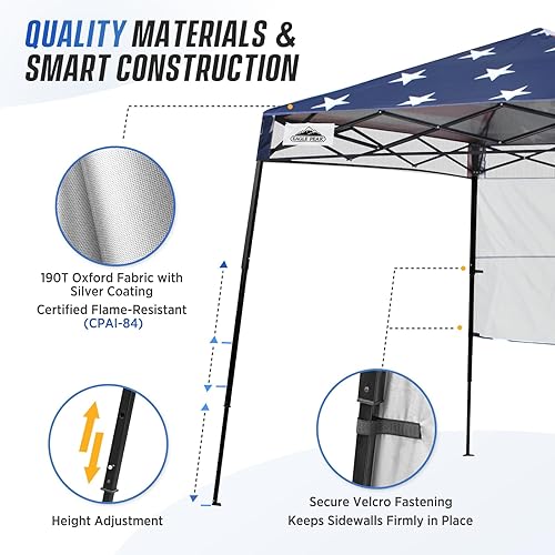 Miniatura 7 de EAGLE PEAK Day Tripper - Toldo portátil ligero y compacto de 8 x 8 pies, con mochila, fácil instalación para una persona, refugio plegable y 36 pies