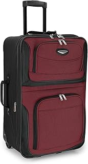 Amsterdam Expandable Rolling Upright Luggage, Burgundy, Checked-Medium 25-Inch