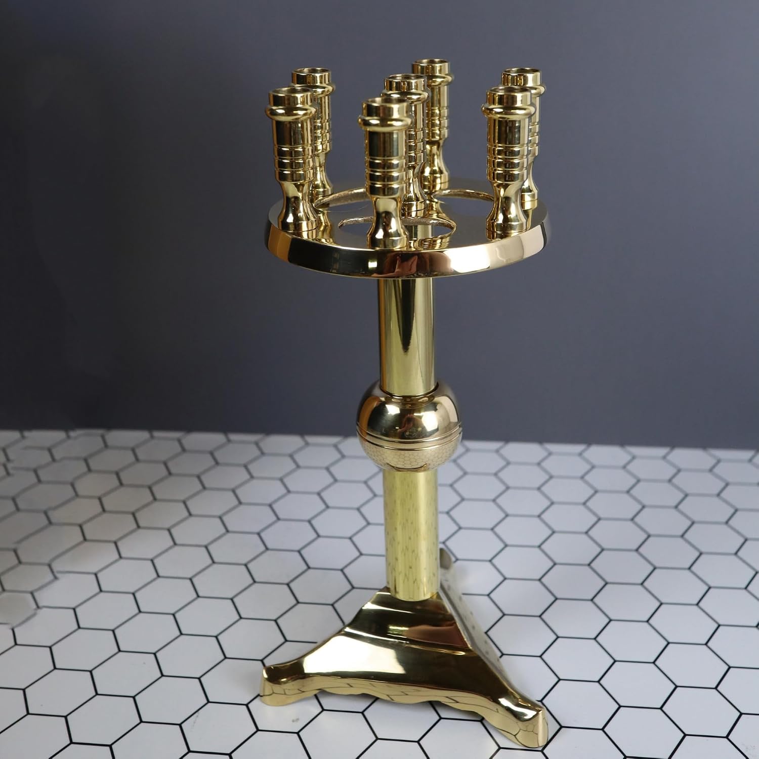 Needzo Classic Brass Candelabra, Religious Church Supplies, 9.25 Inches