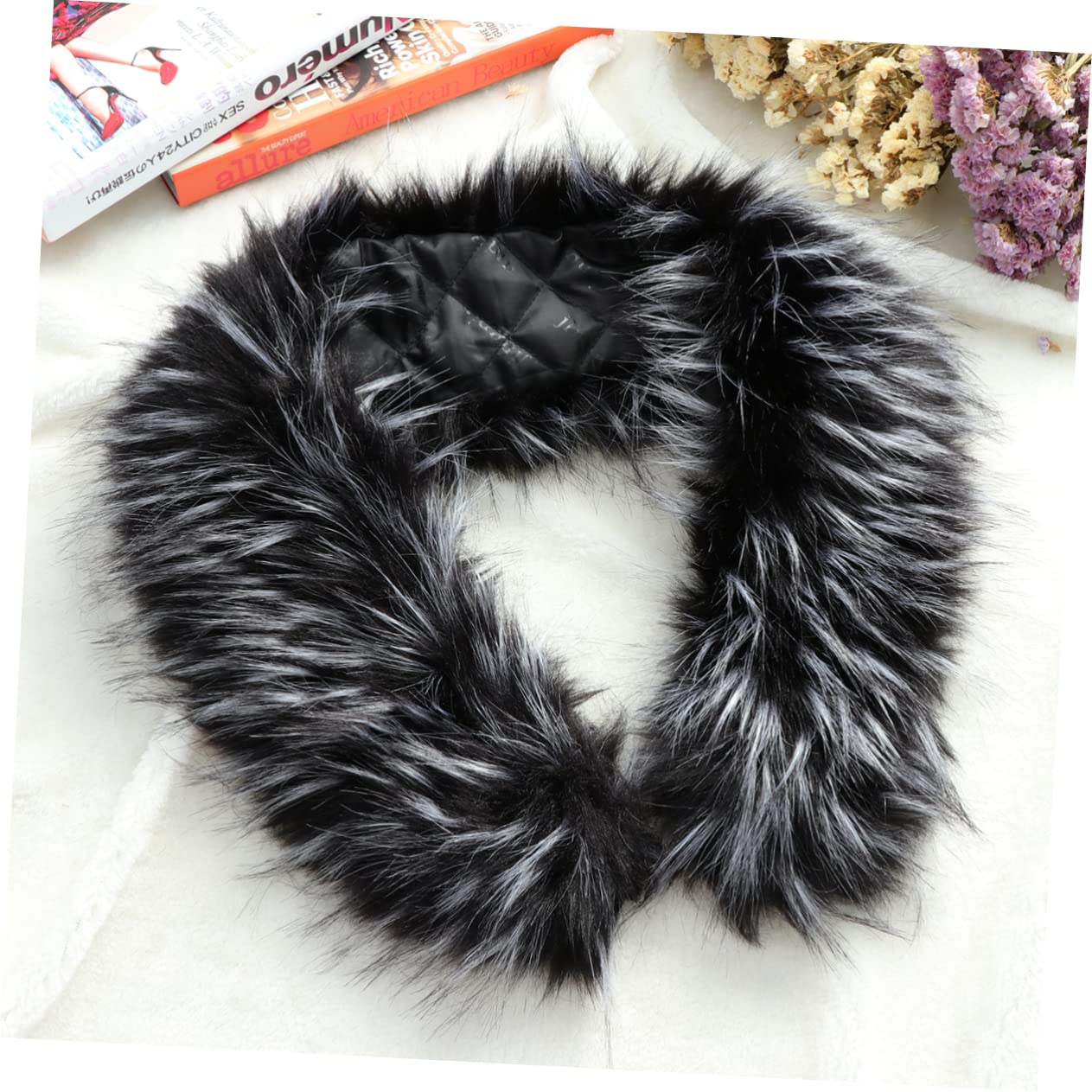 2 Piezas 82 Cálidas Bufandas Chal De Capa Con Hombros Peludos Bufandas Para Mujeres Elegantes Calentador De Cuello Chal Para Mujer Invierno De Piel Estola De Piel Black